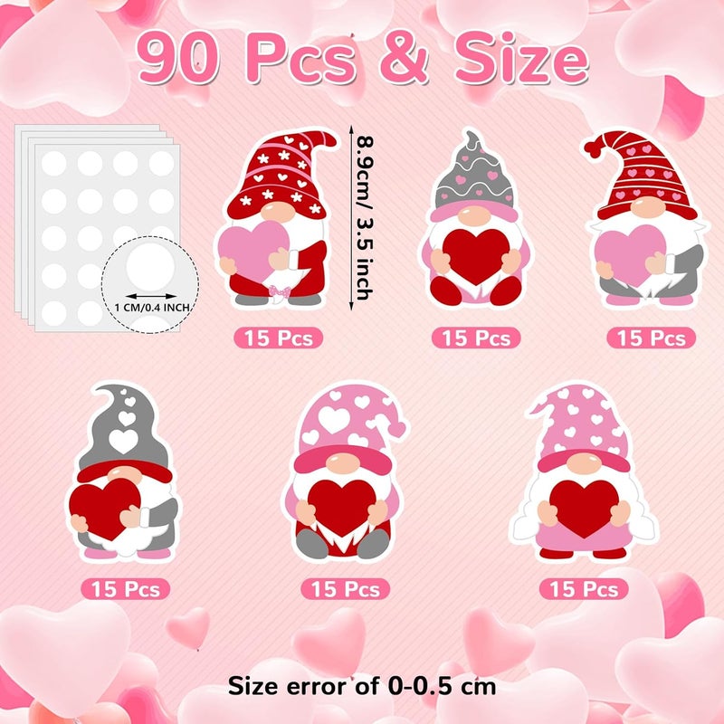 Zonon 90 Pcs Gnome Heart Cutouts Classroom Bulletin Board Decoration for Office Classroom Party Bulletin Board Wall Chalkboard Home Decor - Image 2
